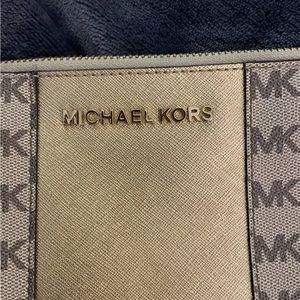 Michael Kors wallet clutch brown mk with gold